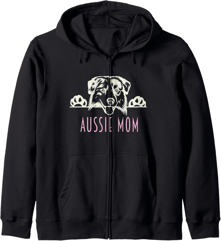 Aussie Mom with Australian Shepherd Dog Kapuzenjacke