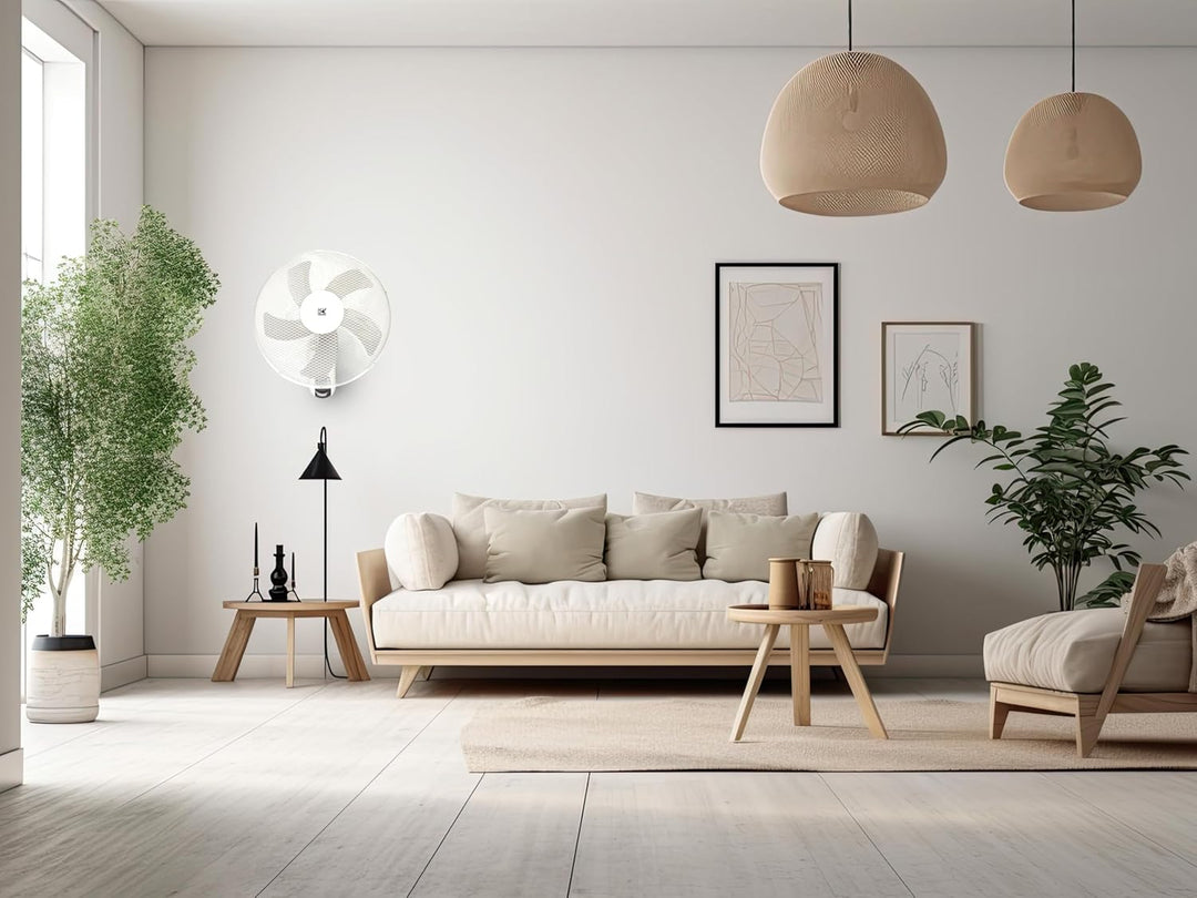 Kalorik VT1050 Leiser Wandventilator – 45W Platzsparender Wand-Deckenventilator mit 90° Oszillation,