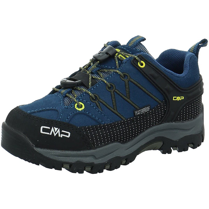 CMP Jungen Kids Rigel Low Shoes Wp Trekking-Schuhe 28 EU Blau Gelb Blue Ink Yellow, 28 EU Blau Gelb