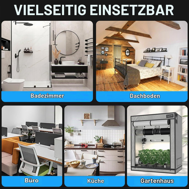 Aygrochy 200mm Inline-Rohrventilator mit variabler Geschwindigkeitskontrolle, Abluftventilator für H