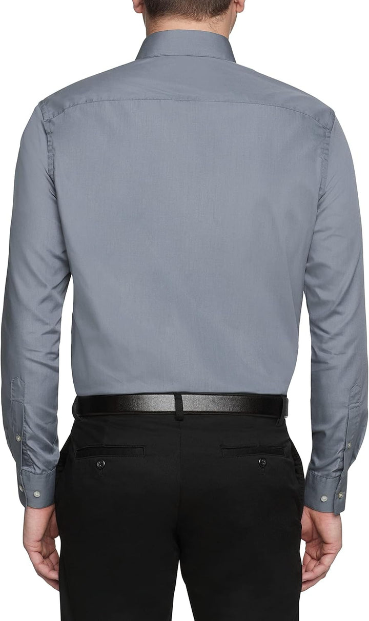 Van Heusen Herren Popeline, Normale Passform, Fester Spitzkragen Klassisches Hemd 42 cm Hals 81 cm-