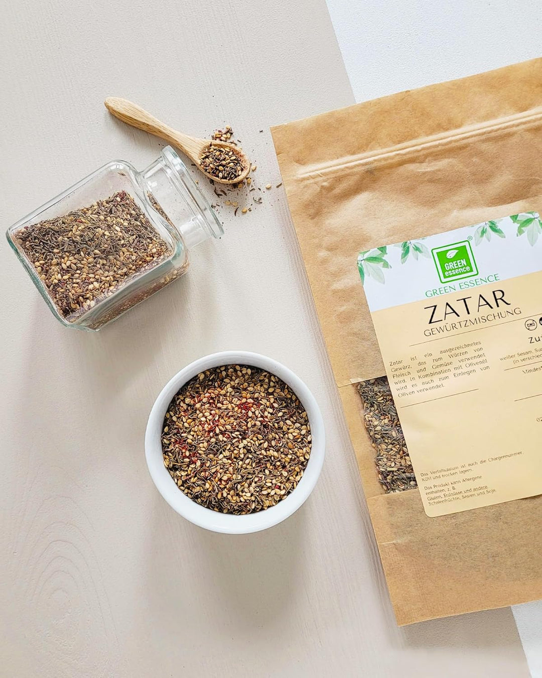Zaatar Gewürzmischung 1Kg von Green Essence - Za’atar arabische Gewürze ohne Salz - orientalische Ge