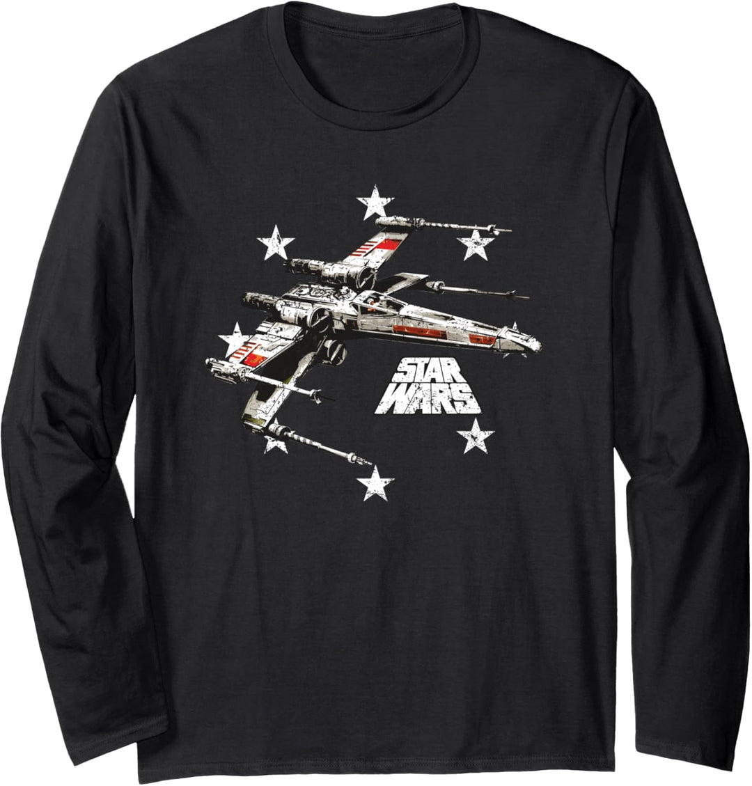 Star Wars X-Wing Fighter All Star Retro Logo Langarmshirt