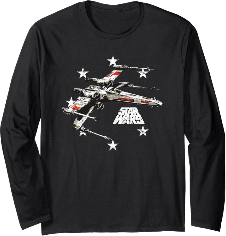 Star Wars X-Wing Fighter All Star Retro Logo Langarmshirt
