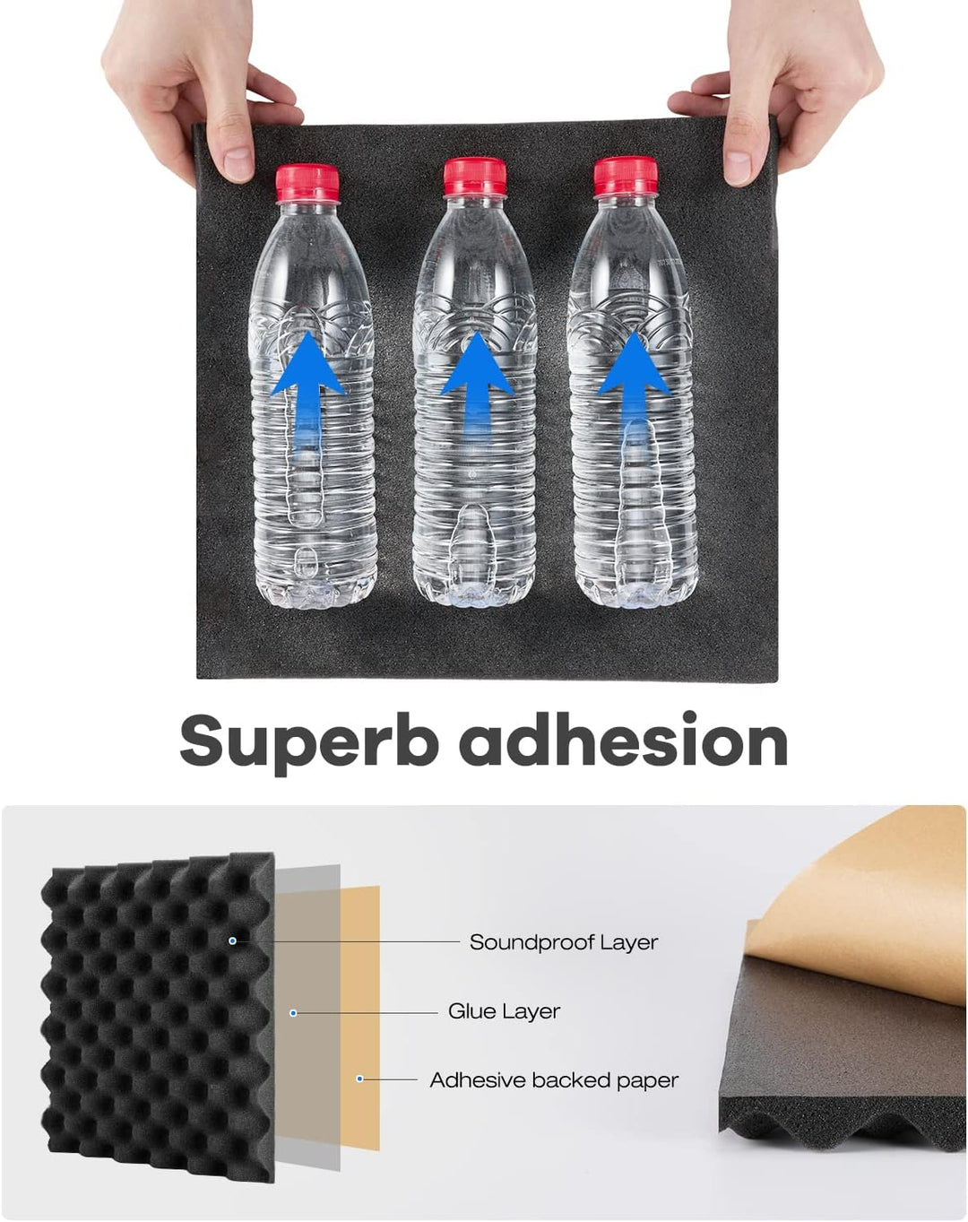 Akustikschaumstoff Selbstklebend 24 Stück Schalldämmung Hochdichte Schallabsorber Wand reduzieren Ha