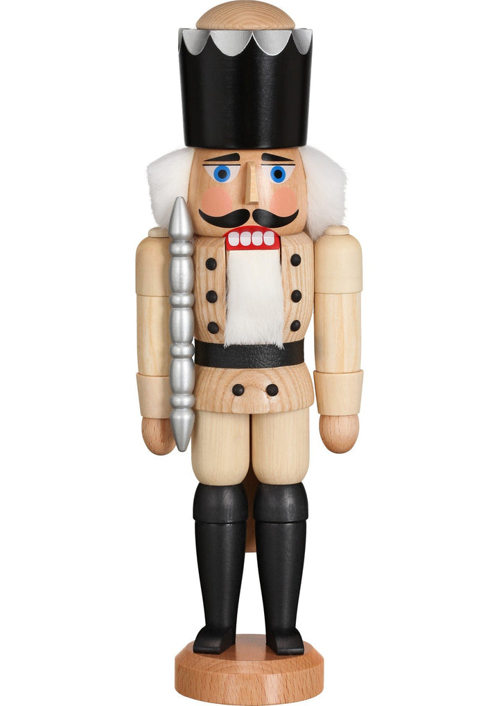 Seiffener Volkskunst Nussknacker König natur, 29 cm hoch, original Erzgebirge