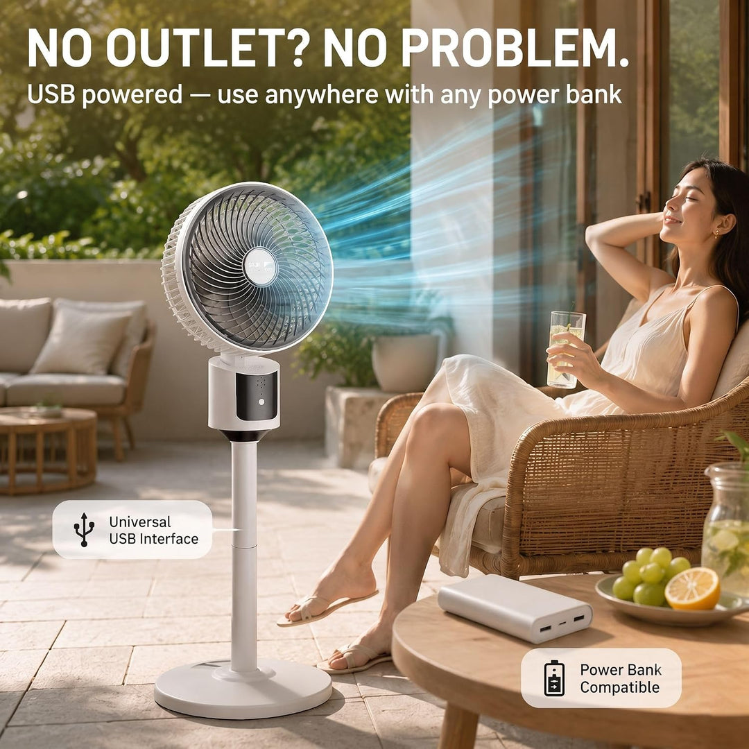 Standventilator für Schlafzimmer – 2026 Verbesserter Ganzraum-Luftzirkulator, 90° oszillierender Soc