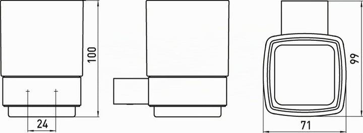 emco LOFT Glashalter mit Glas zur Wandmontage, eleganter und kompakter Zahnbürstenhalter aus Alumini