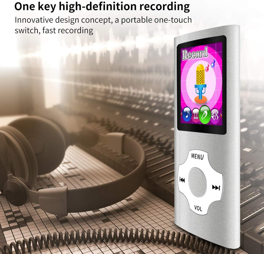 Mymahdi MP3 / MP4 Portable Player, Silber mit 1,8 Zoll LCD-Bildschirm und Memory Kartensteckplatz, M