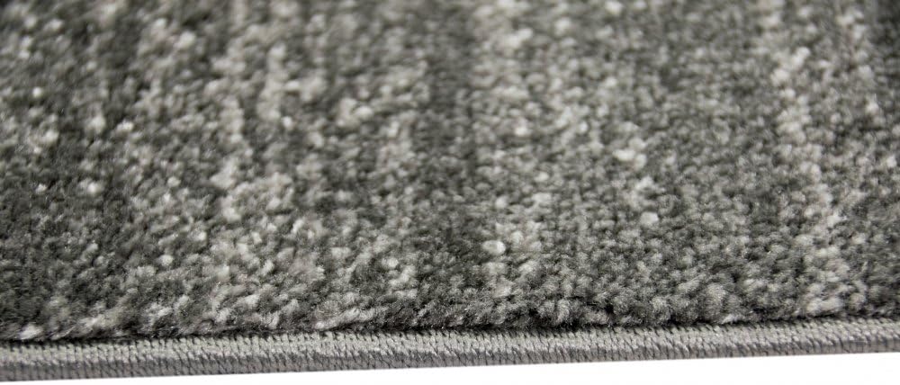 CARPETIA Moderner Teppich Wohnzimmerteppich Kurzflor Uni anthrazit grau meliert Grösse 80x150 cm 80
