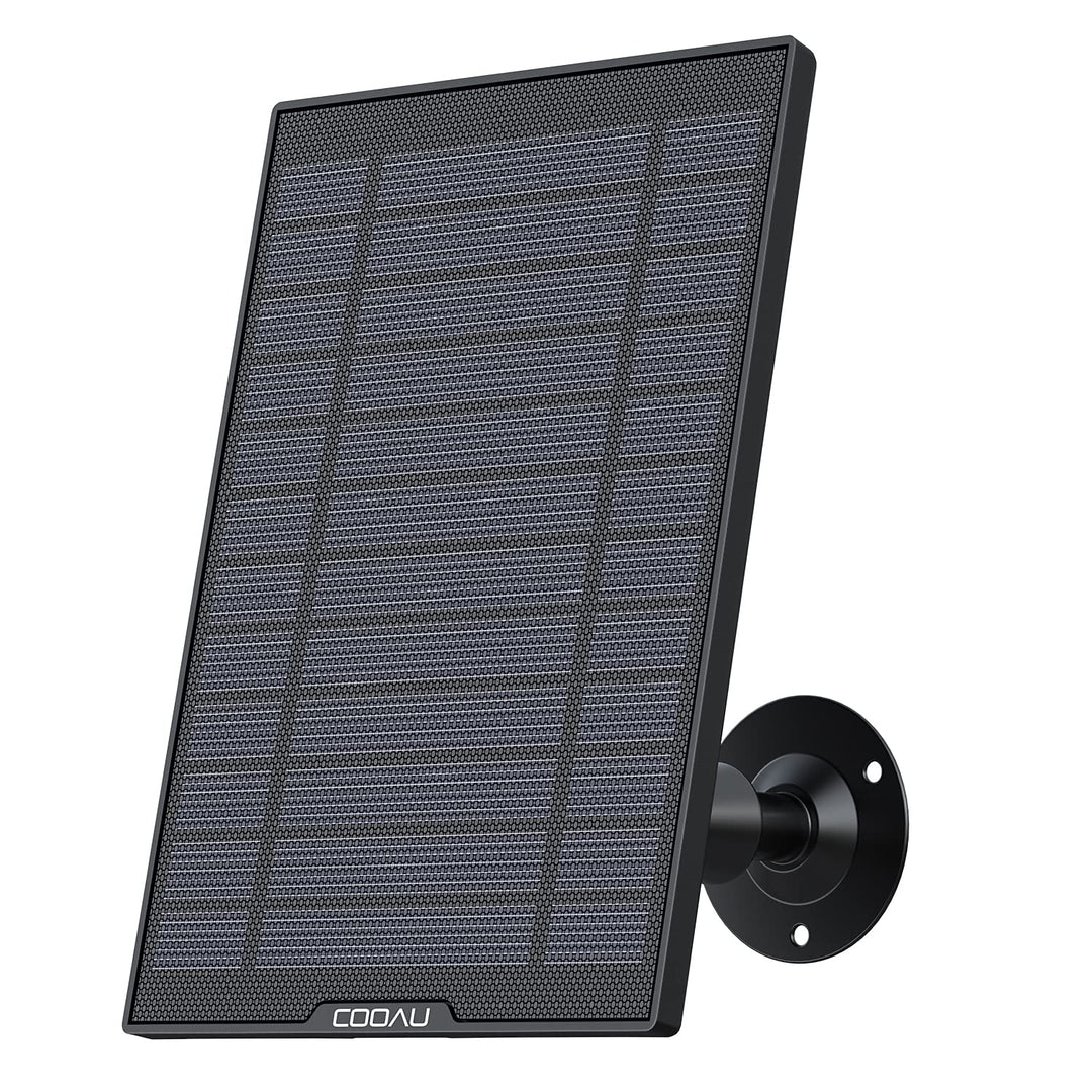 COOAU Solarpanel für solar Sicherheitskamera Akku Überwachungskamera Aussen Schwarz-5w, Schwarz-5w