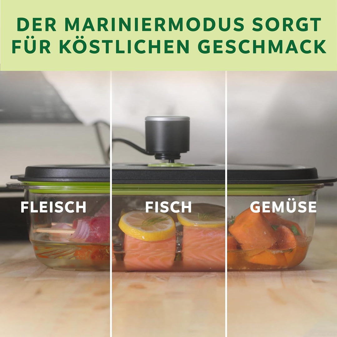 Foodsaver Vakuumiergerät für Lebensmittel mit integrierter Rollenaufbewahrung, Schneidevorrichtung u