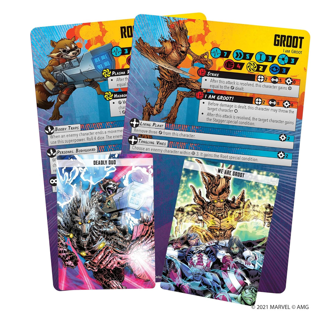 Atomic Mass Games , Marvel Crisis Protocol: Character Pack: Rocket and Groot, Miniatures Game, Ages