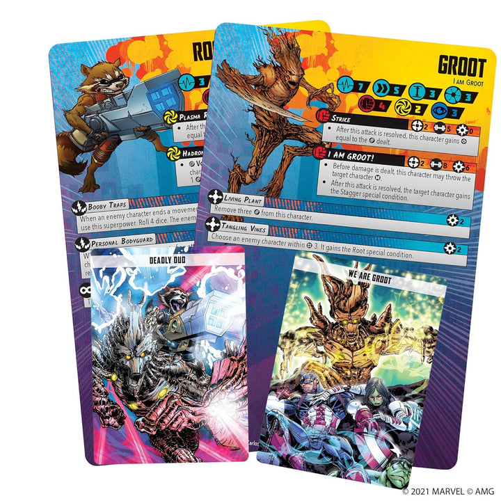 Atomic Mass Games , Marvel Crisis Protocol: Character Pack: Rocket and Groot, Miniatures Game, Ages