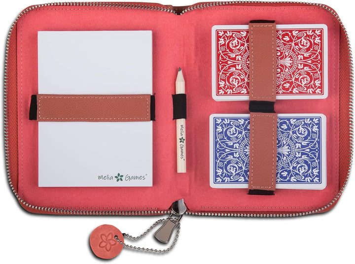 Melia Games Spielkarten Set Deluxe - Premium Karten-Etui aus feinstem Leder - komplettes Set inklusi