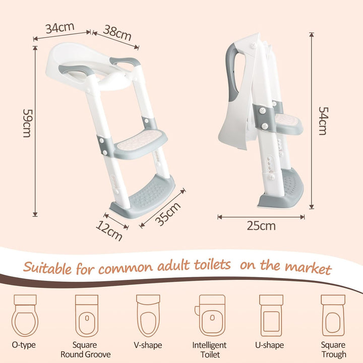 talifoca Toilettensitz Kinder, Toilettensitz Toilettentrainer mit Treppe, Upgraded Kindertoilette fü