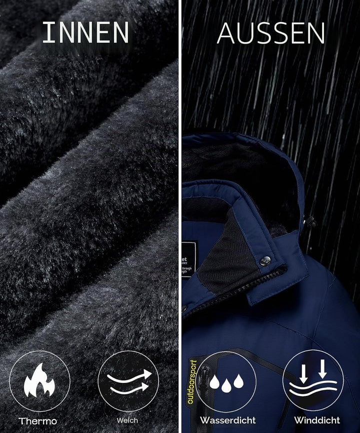 TACVASEN Damen Übergangsjacke Warm Winterjacke Gefüttert Wanderjacke Ski Jacket mit Wasserdichtem Re