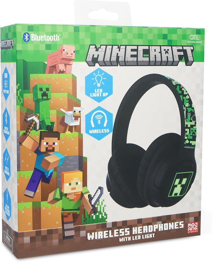 OTL Technologies Minecraft Faltbare kabellose Kopfhörer mit LED-Licht