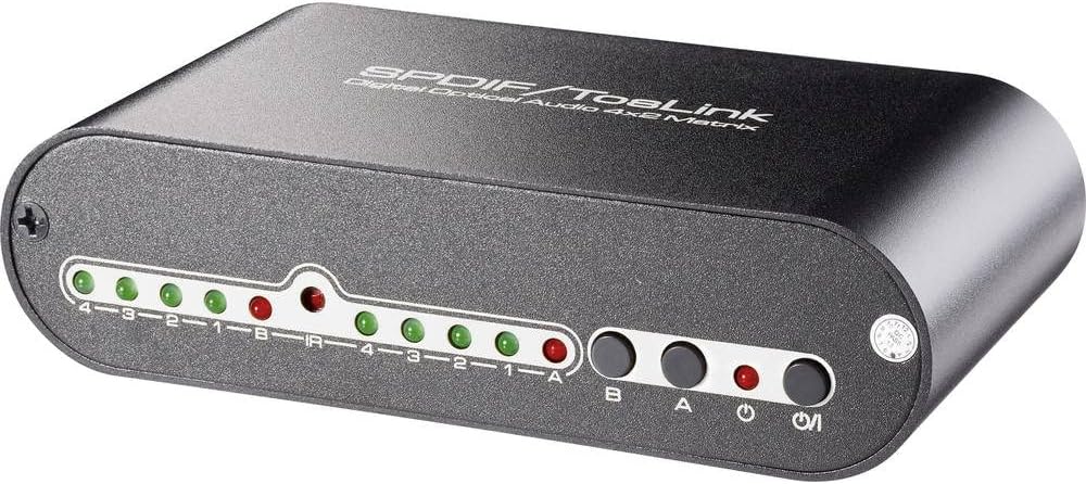SpeaKa Professional 4x2 Port Toslink-Matrix-Switch mit Fernbedienung