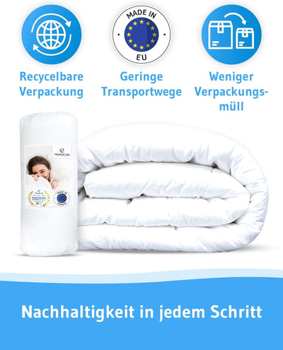 Sommerdecke 155x220 Verda | 100% recycelt | Nachhaltige Bettdecke für den Sommer | Thermoregulierend