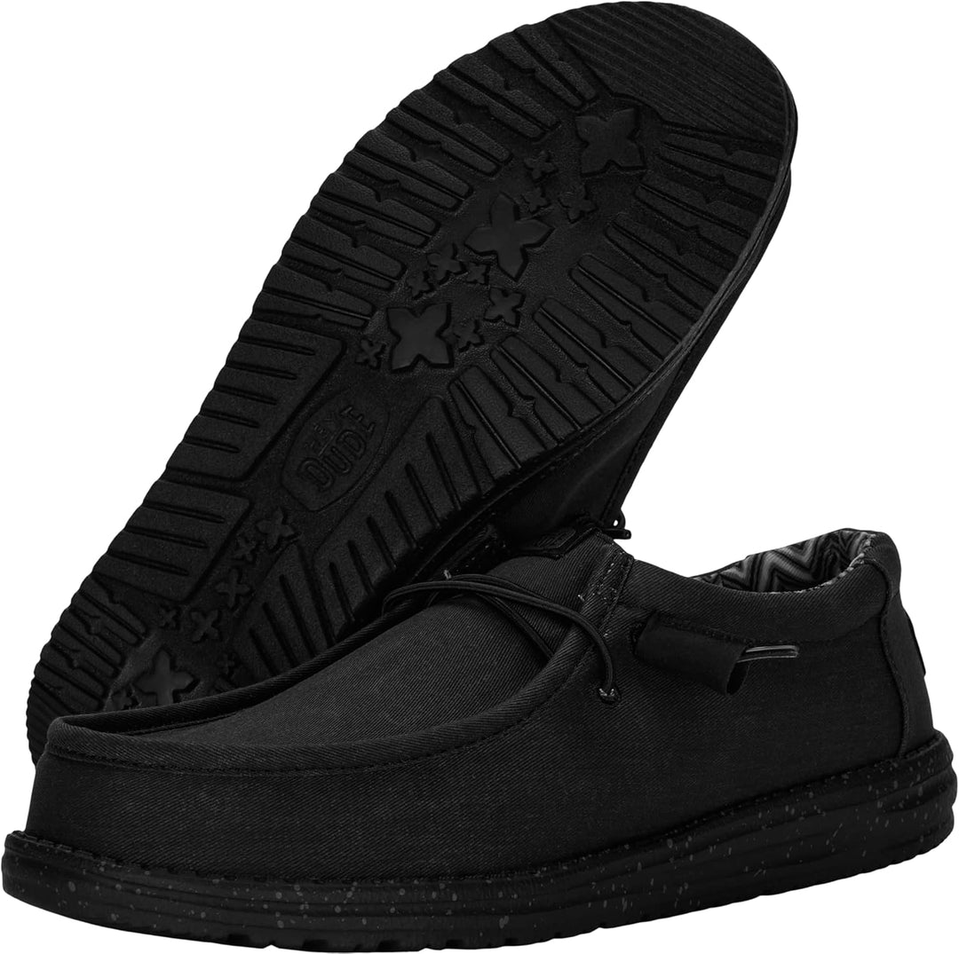 Hey Dude Herren Wally Stretch Canvas Moc Toe Shoes 37 EU Schwarz, 37 EU Schwarz