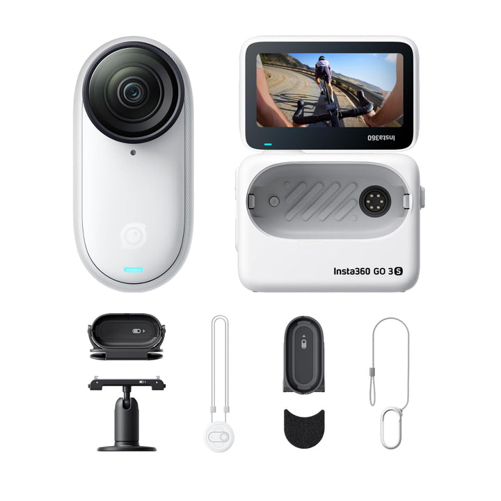 Insta360 GO 3S Fahrrad-POV-Bundle 128 GB Weiss - Tragbare 4K Mini-Kamera, Freihand-POVs, Überall anb