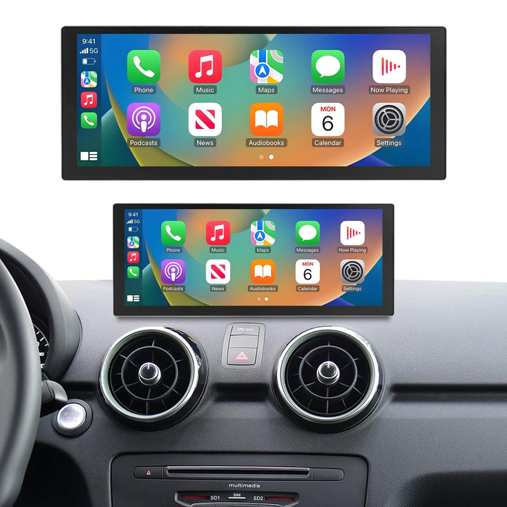Autoradio 10,25 Zoll Touchscreen mit kabellosem Carplay &amp; Android Auto für 2012–2018 Audi A1 mit 3G