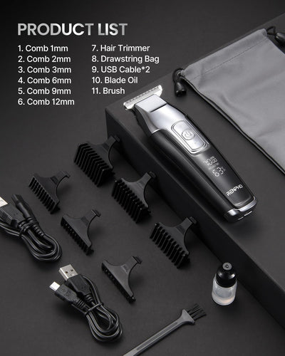 RENPHO Haarschneidemaschine Profi, T-Klingen-Trimmer Haarschneider 0mm, Konturen Haarschneidemaschin