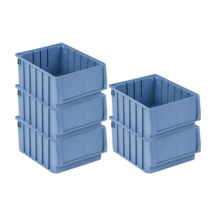 SparSet 5x Regalkasten 300 BH mit Etikett & Schutzhaube | HxBxT 14x23,4x30cm | 7,1 Liter | Sichtlage