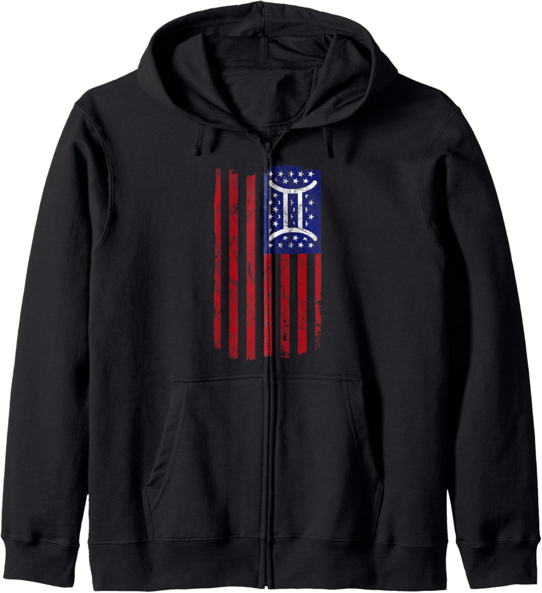 Zwillinge amerikanische Flagge Mai Juni Geburtstag Tierkreis Kapuzenjacke