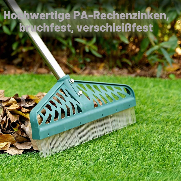 YEELOR Kunstrasenrechen mit verstellbarem Stahlgriff von 81,3 bis 154,4 cm, langlebiger Kunstrasenbe