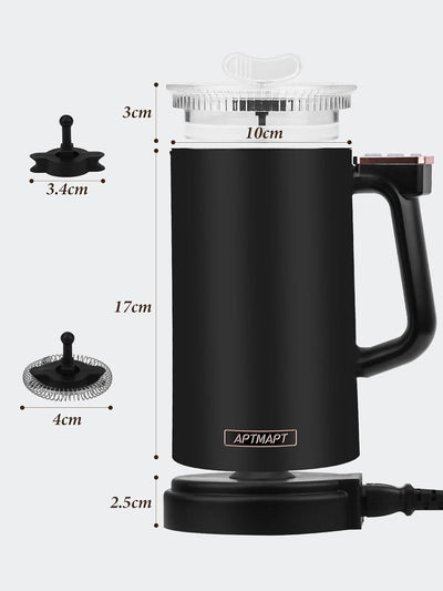 APTMAPT Milchaufschäumer Elektrisch 500W 4 in 1 Milchaufschäumer Automatisch 350 ml Heisse und kalte