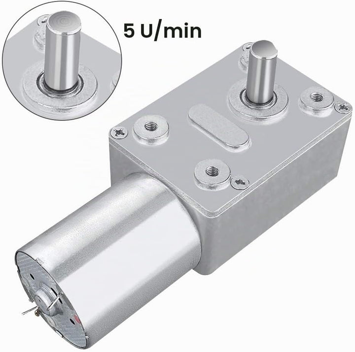 DC Getriebemotor 12V Reversibles Schneckengetriebe 12V, Hohem Drehmoment DC Motor Getriebemotor Gesa