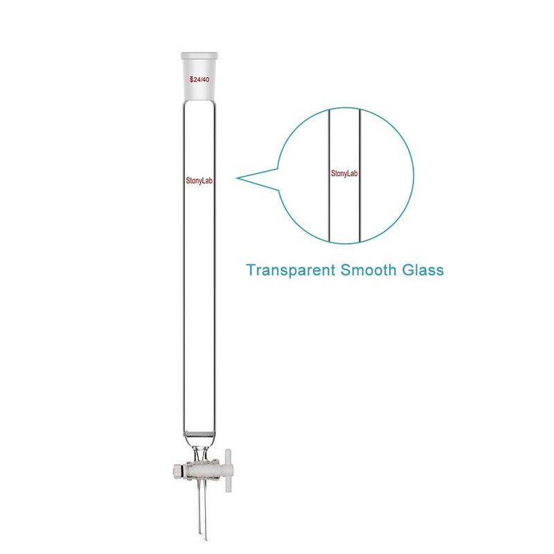 stonylab Chromatographie Säule aus Borosilikatglas, Chromatography Column 24/40 Gelenk Chromatograph