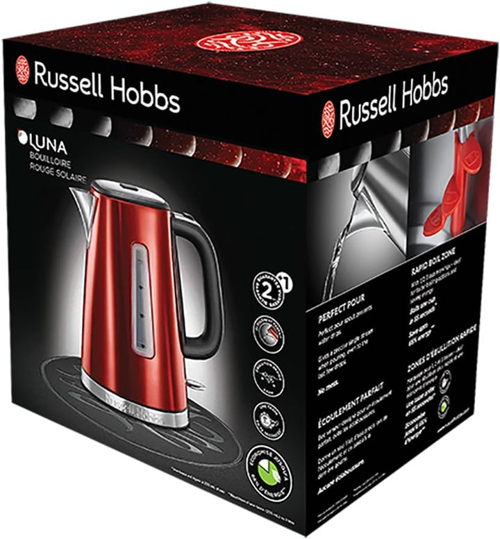 Russell Hobbs Wasserkocher, Luna rot, 1,7l, 2400W & Stabmixer 3-in-1 Desire (Zerkleinerer, Mixer- &