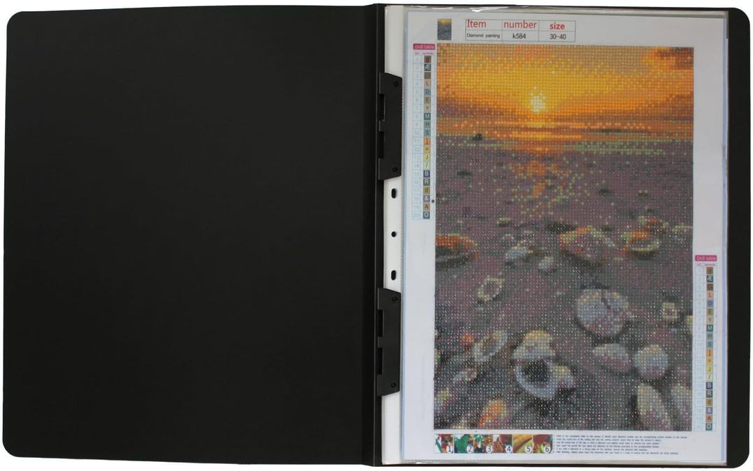 Nachfüllbares Diamond Painting - Sammelbuch für Inhalt 30 x 40 cm in schwarz mit 20 Hüllen