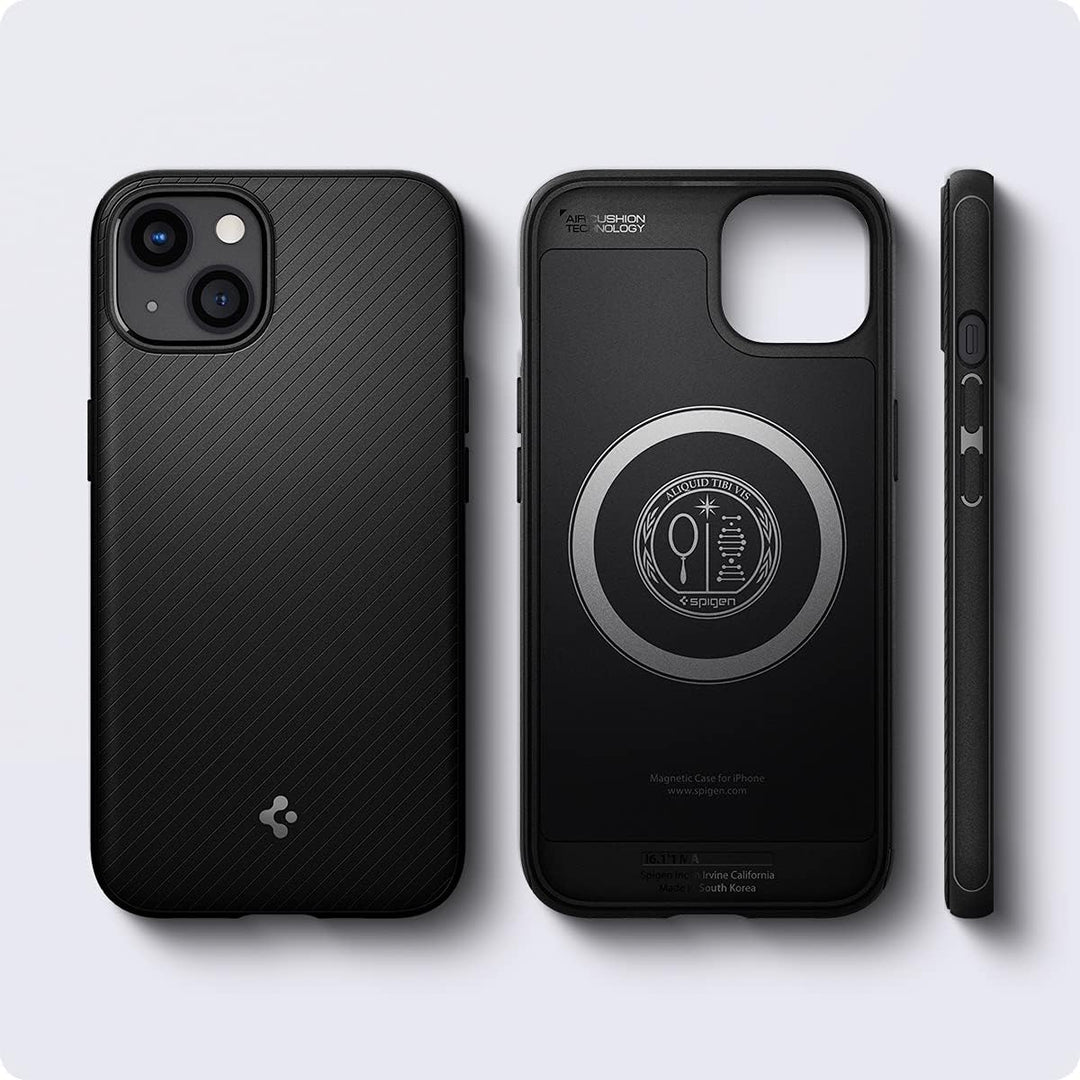 Spigen Mag Armor MagFit Hülle Kompatibel mit iPhone 13 Kompatibel mit MagSafe Magnetisch -Matte Blac