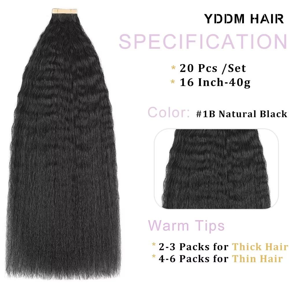 YDDM Schwarze Frauen tape extensions echthaar schwarz Kinky Straight Tape in haarverlängerung echtha