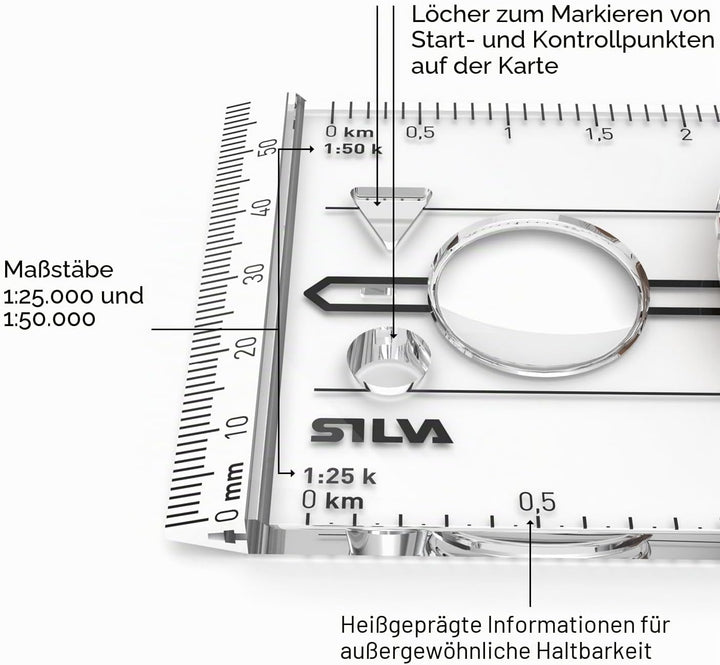 Silva Unisex-Adult Compass 3NL-360 Kompasse, durchsichtig, Einheitsgrösse