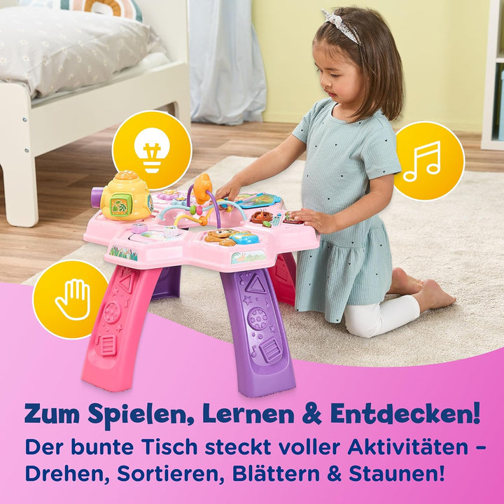 Vtech Babys Entdeckertisch Pink I Interaktiver Spieltisch mit Licht Musik, Formen, Zahlen I Lerntisc
