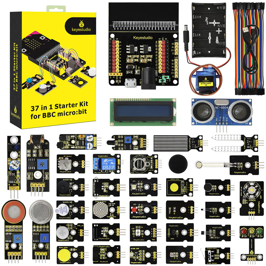 KEYESTUDIO BBC Micro: bit Starter Kit, Elektronisches Mikrobit Kit Kompatibel mit Microbit V1, V2 (o