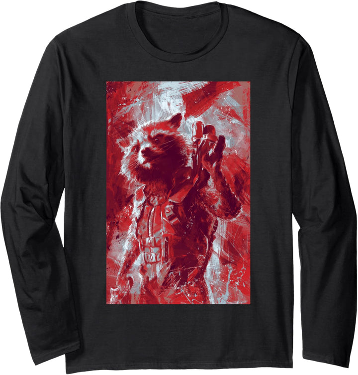 Marvel Avengers Rocket Red Painted Portrait Langarmshirt