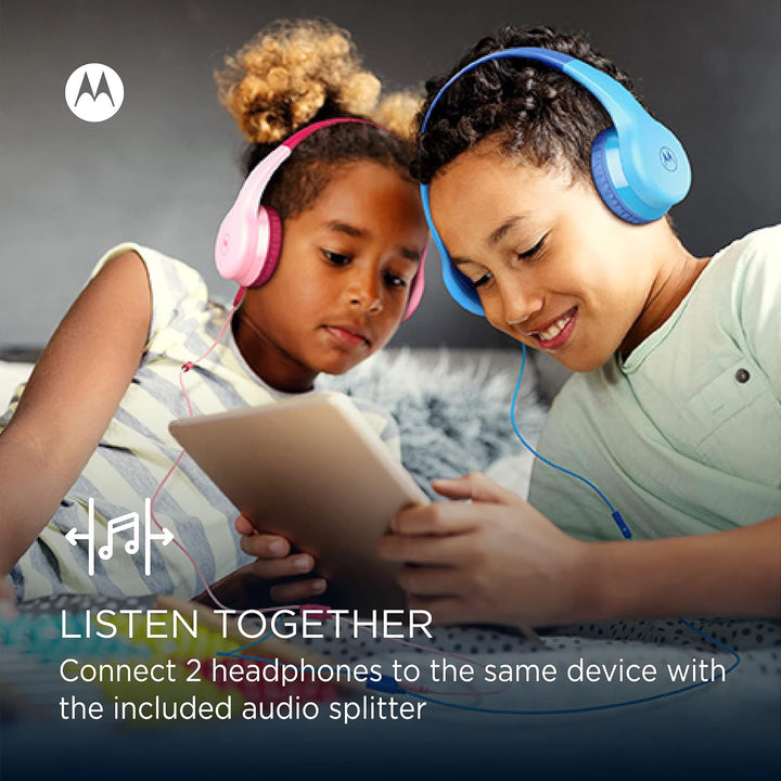 Motorola Moto JR300 Bluetooth Kinder Kopfhörer mit Mikrofon – Leichter Over Ear Kopfhörer für Kinder