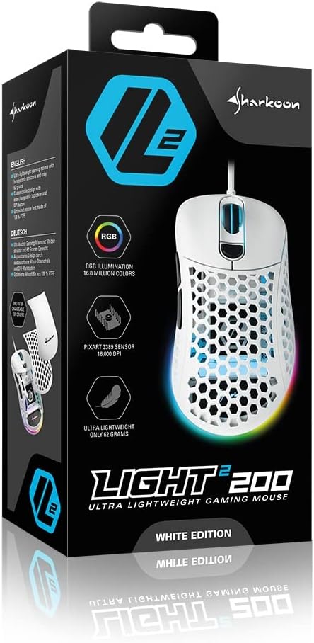 Sharkoon Light² 200 Gaming Maus white Weiss 200 Gaming Maus Single, Weiss 200 Gaming Maus Single