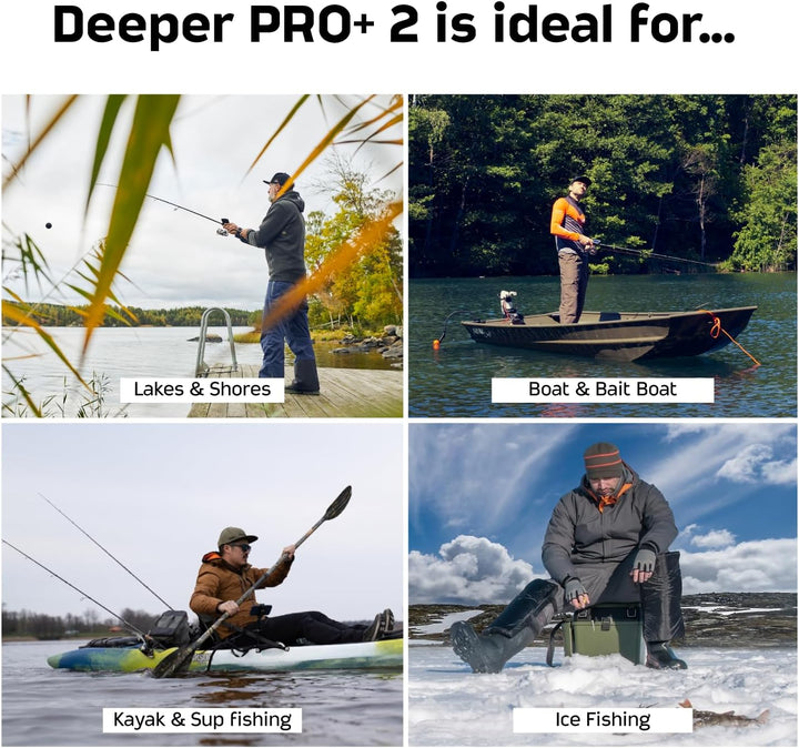 DEEPER SMART Sonar PRO+ 2 Fischfinder Echolot – auswerfbar mit Tiefenmesser und GPS-Sender | Technik
