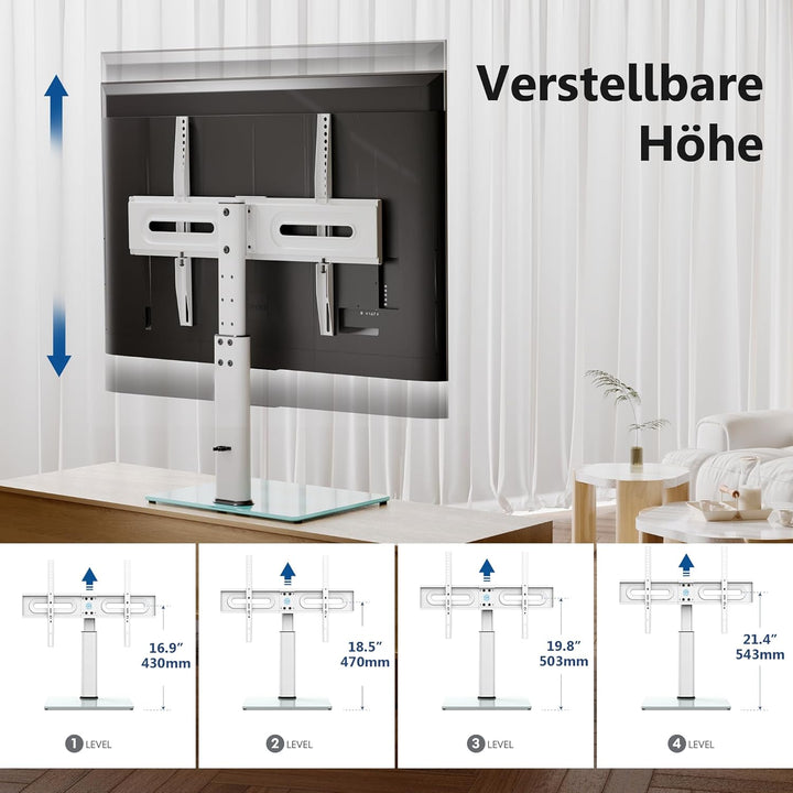 FITUEYES TV Standfuss TV Ständer Fernsehstand für 32 bis 65 Zoll Fernseher höhenverstellbar drehbar