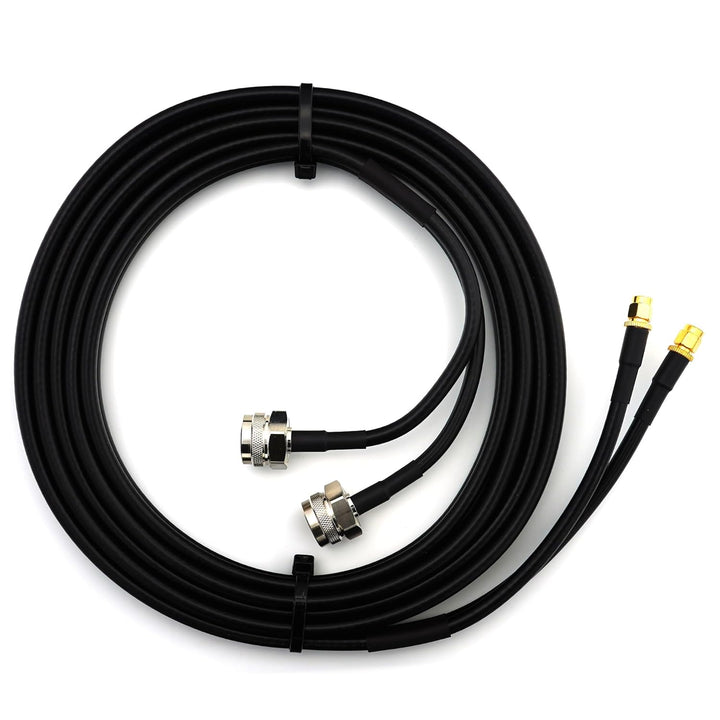 1m RP-SMA Stecker auf N Stecker (Hex Kopf) Doppel-Koaxialkabel — HF-240 (LMR 240 Äquivalent) Twin Ve
