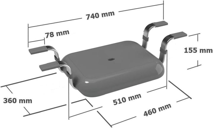 WENKO Badewannensitz Secura Premium - 150 kg Tragkraft, Polypropylen, 74 x 15.5 x 36 cm, Anthrazit