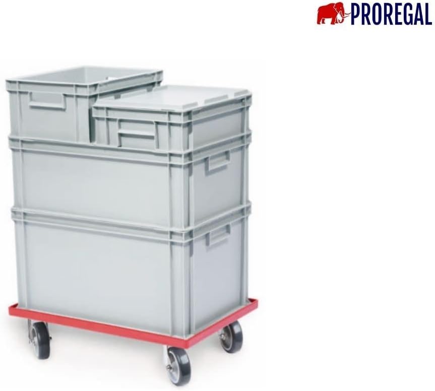 PROREGAL SuperSparSet 10x Eurobehälter mit offenem Griff & Scharnierdeckel | HxBxT 32x30x40cm | 29 L