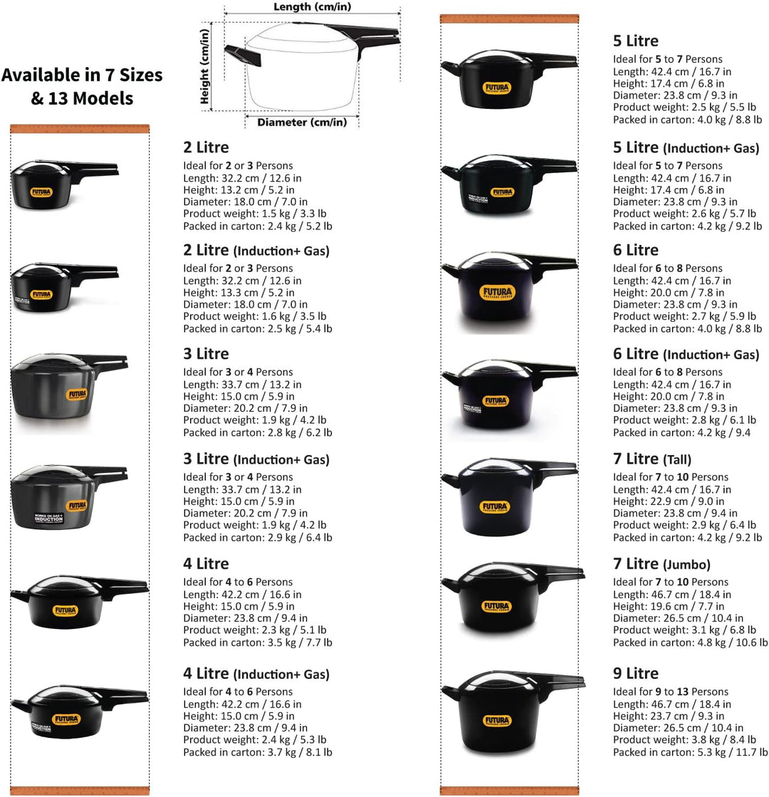 FUTURA Druckkocher, 6 l, Grau 6 Liter, 6 Liter